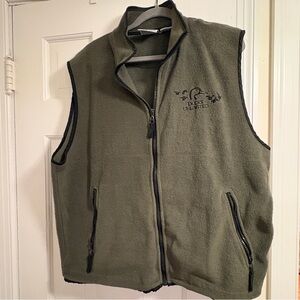 Men’s Olive Fleece Vest Ducks Unlimited